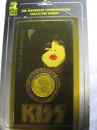 PAUL STANLEY KISS ALIVE WORLDWIDE TOUR 1996 - 1997 CARD 999 SILVER COIN K2 2