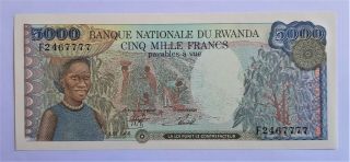 Rwanda - 5000 Francs - 1988 - Pick 22 - Serial Number 2467777,  Unc.
