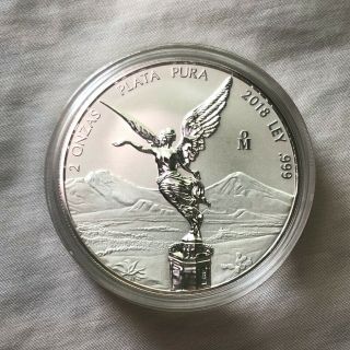 2018 2oz.  Silver Reverse Proof Mexican Libertad Coin,  Spectacular,  Low Mintage