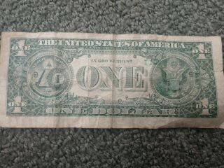 $1 Note 1985 Overprint Serial On Reverse 2
