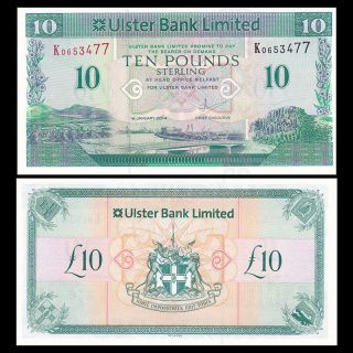 Northern Ireland 10 Pounds,  2014,  P - 341,  Ulster Bank,  Unc