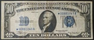Series Of 1934 $10 Silver Certificate,  Star Note Fr.  1701