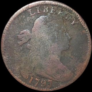 1797 Draped Bust Large Cent Nicely Circulated Philadelphia Copper Penny Coin Nr