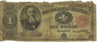 1891 $1 Stanton Treasury Note Worn,  But Priced Right