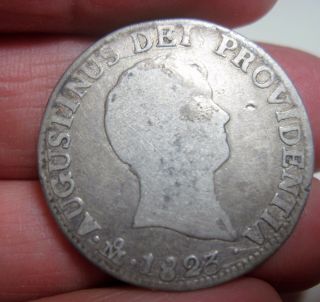 1823 Jm (mexico) 2 Reales (iturbide) Silver Very Scarce Year (2 Year Type Coin)
