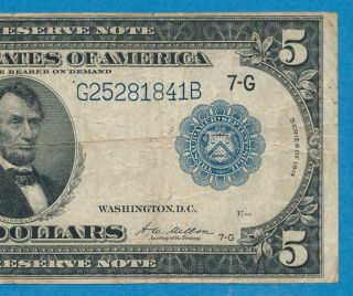 $5.  00 1914 Fr.  871 Chicago District Federal Reserve Note Vf