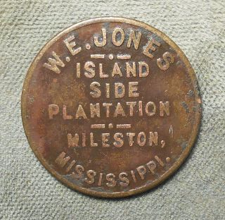 Mileston,  Mississippi Ms Island Side Plantation,  W.  E.  Jones Gf 25 It Denom N/l