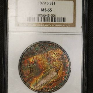 1879 - S Morgan Dollar Ngc Ms65 End Roll Toned