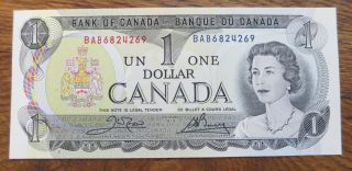 Canada 1973 One $1 Dollar Bill Uncirculated Unc Canadian Banknote Bab6824269