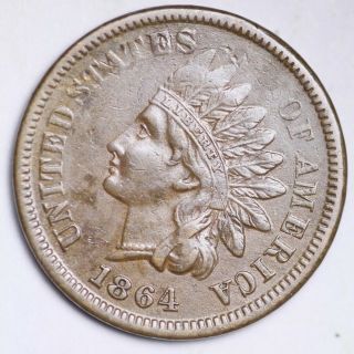 1864 L Indian Head Small Cent Choice Au E431 Rcnm