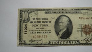 $10 1929 York York NY National Currency Bank Note Bill Ch 11034 RARE 2