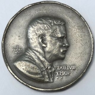 Antique 1920 James Earle Fraser Theodore Roosevelt Medal Pewter Medallion Coin