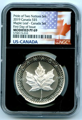 2019 Canada Rcm Version Pride Of Two Nations Ngc Pf69 Maple Leaf First Day Issue