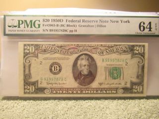 1 Consecutive 1950d $20 Twenty Dollar Federal Reserve Note