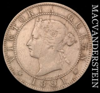 Jamaica: 1891 One Penny - Semi - Key Better Date Nr596