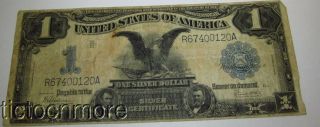 Us 1899 $1 Dollar Black Eagle Silver Certificate Large Size Note R67400120a