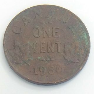 1930 Canada One 1 Cent Copper Penny Canadian Circulated George V Coin J778