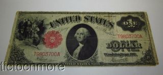 Us 1917 $1 Dollar Sawhorse Legal Tender Large Note Red Seal T9803700a