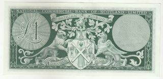 Scotland 1 Pound National Commercial Bank of Scotland 1964 Issue P269 in UNC 2