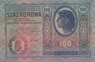 100 Kronen Extra Fine Crispy Banknote From Austro - Hungary 1912 Pick - 12