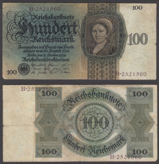 Germany 100 Reichsmark 1924 (f) Banknote P - 178