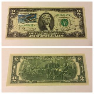 Vintage Star $2 Uncirculated 1976 First Day Issue Elmsford,  Ny Two Dollar Bill