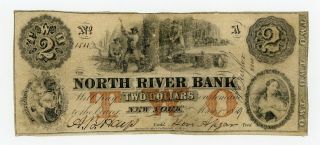 1859 $2 The North River Bank - York (altered) Note