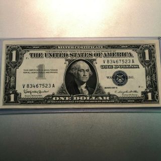 Unc 1957 B $1 Dollar Bill Silver Certificate Blue Seal Note Currency Money