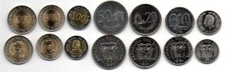 Ecuador - Set 7 Coins 1 10 20 50 100 500 1000 Sucres 1988 - 1997 Aunc Lemberg - Zp