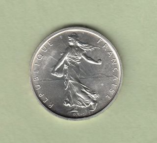 1966 France 5 Francs Silver Coin - Bu