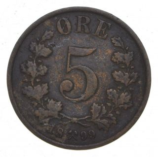 World Coin - 1899 Denmark 5 Ore - 7.  6 Grams 971