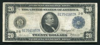 Fr.  968 1914 $20 Twenty Dollars Frn Federal Reserve Note York,  Ny Very Fine
