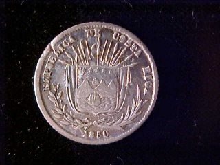 Costa Rica 1/8 Peso 1850jb Small Rim Cut