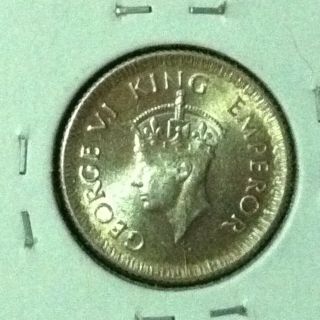 India (British) 1/4 Rupee 500 Silver KM 547 Gem BU 1943 B 2