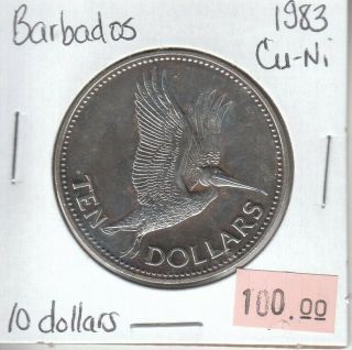 Barbados 10 Dollars 1983 Cu - Ni