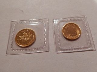 2009 Canada $1 Gold Maple Leaf 1/20 Oz.  9999 Fine Gold In Plastic Case