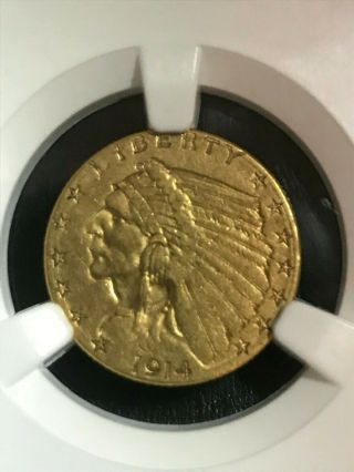 1914 D Quarter Eagle $2.  5 Gold Ngc Au Dollar