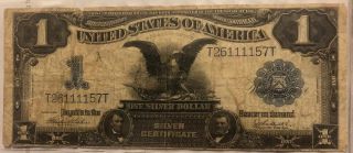 1899 $1 Black Eagle Us Silver Certificate Note Fr 233 Teehee/burke