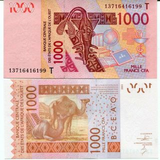 West African States Togo 1000 1,  000 Francs 2013 P 815 T Unc