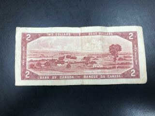 1954 Canada 2 Dollar Bank Note - Beattie/Raminsky CIRCULATED BANKNOTE CURRENY 865 2