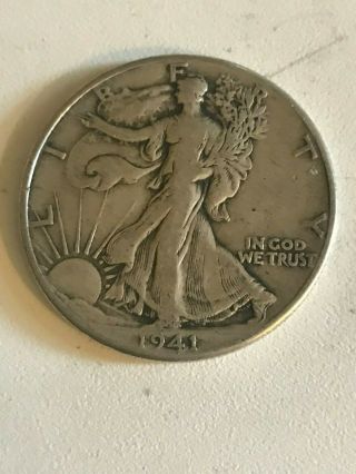 1941 P Walking Liberty Half Dollar 90 Silver Circulated Uncertified