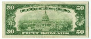 FR.  2102a - L 1934 $50 Federal Reserve Note San Francisco Green Seal 2