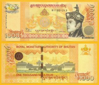 Bhutan 1000 Ngultrum P - 34b 2016 Unc Banknote