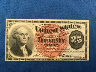 25 Cent Fractional Note United States Currency 1869 - 1875 Old Paper Money (f1)