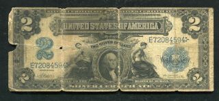 Fr.  253 1899 $2 Two Dollars “mini Porthole” Silver Certificate