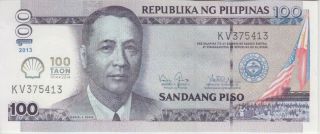 Philippines Banknote P219 100 Piso 2013 Shell Co.  Comm. ,  Unc