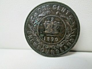 1890 Newfoundland Queen Victoria One Cent Coin