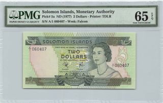 Solomon Islands Nd (1977) P - 5a Pmg Gem Unc 65 Epq 2 Dollars