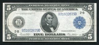Fr.  869 1914 $5 Five Dollars Frn Federal Reserve Note Chicago,  Il Burke/glass Vf