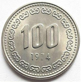 Korea 1974 100 Won World Coin Km 9